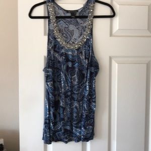 INC blue sleeveless top